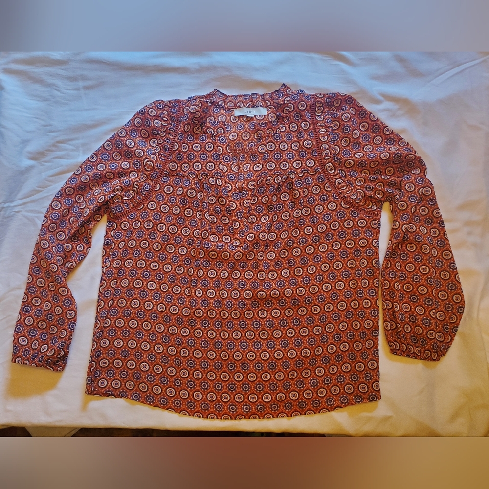 LOFT Multicolor Patterned Blouse